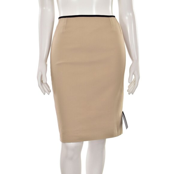 Akris Punto Light Tan Knit Skirt sz 14